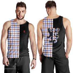 Scottish Boswell Modern Clan Tartan Men Tank Top - Lion Rampant Style Scottish Plaid Tartan Plaid