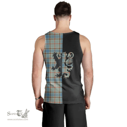 Scottish Balfour Blue Clan Tartan Men Tank Top - Lion Rampant Style Scottish Plaid Tartan Plaid