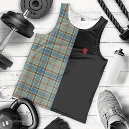 Scottish Balfour Blue Clan Tartan Men Tank Top - Lion Rampant Style Scottish Plaid Tartan Plaid