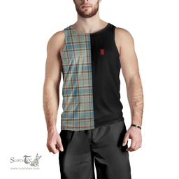 Scottish Balfour Blue Clan Tartan Men Tank Top - Lion Rampant Style Scottish Plaid Tartan Plaid