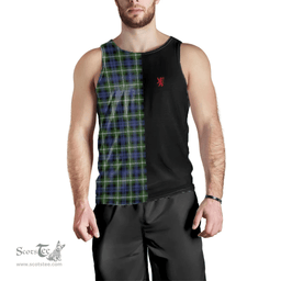 Scottish Baillie Modern Clan Tartan Men Tank Top - Lion Rampant Style Scottish Plaid Tartan Plaid