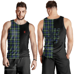 Scottish Baillie Modern Clan Tartan Men Tank Top - Lion Rampant Style Scottish Plaid Tartan Plaid