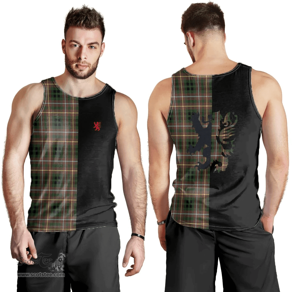 Scottish Buchanan Hunting Clan Tartan Men Tank Top - Lion Rampant Style Scottish Plaid Tartan Plaid