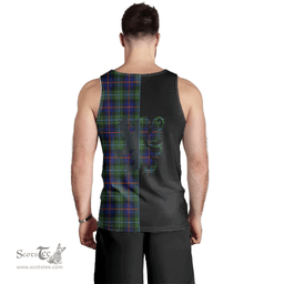 Scottish Calder Modern Clan Tartan Men Tank Top - Lion Rampant Style Scottish Plaid Tartan Plaid