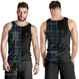 Scottish Calder Modern Clan Tartan Men Tank Top - Lion Rampant Style Scottish Plaid Tartan Plaid
