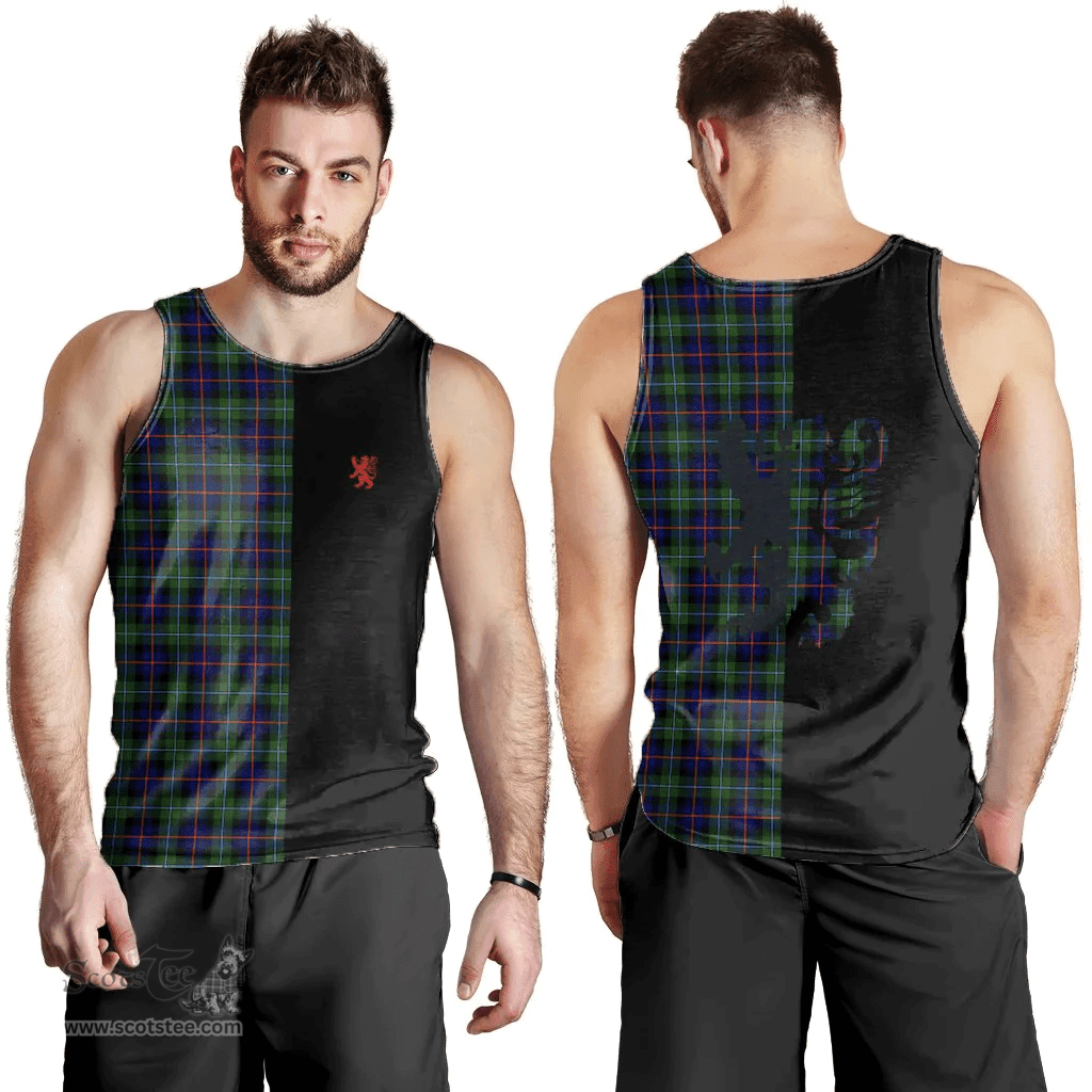 Scottish Campbell of Cawdor Modern Clan Tartan Men Tank Top - Lion Rampant Style Scottish Plaid Tartan Plaid