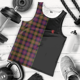 Scottish Carnegie Modern Clan Tartan Men Tank Top - Lion Rampant Style Scottish Plaid Tartan Plaid