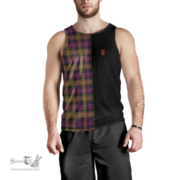Scottish Carnegie Modern Clan Tartan Men Tank Top - Lion Rampant Style Scottish Plaid Tartan Plaid