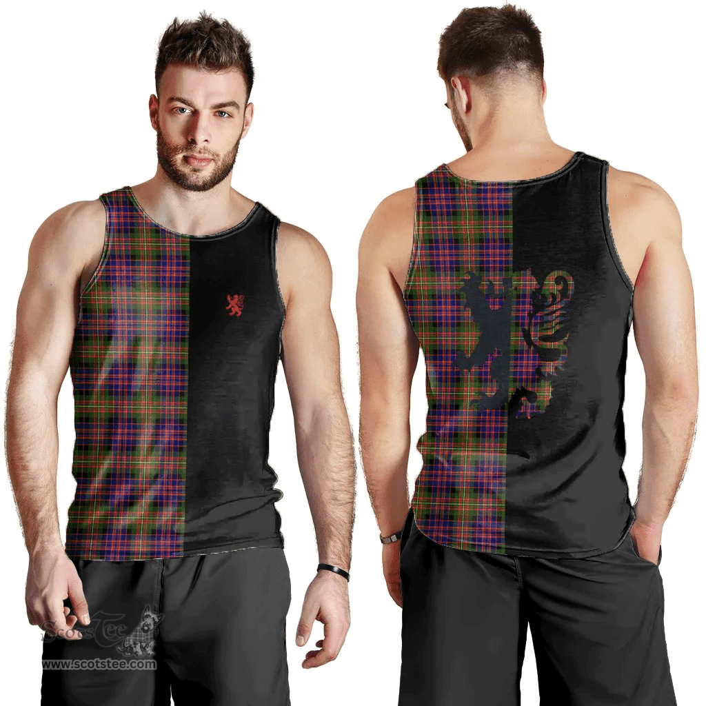 Scottish Carnegie Modern Clan Tartan Men Tank Top - Lion Rampant Style Scottish Plaid Tartan Plaid