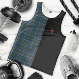 Scottish Cockburn Ancient Clan Tartan Men Tank Top - Lion Rampant Style Scottish Plaid Tartan Plaid