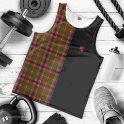 Scottish Kinninmont Clan Tartan Men Tank Top - Lion Rampant Style Scottish Plaid Tartan Plaid