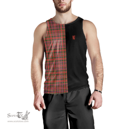 Scottish MacAlister Modern Clan Tartan Men Tank Top - Lion Rampant Style Scottish Plaid Tartan Plaid