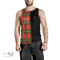 Scottish Gartshore Clan Tartan Men Tank Top - Lion Rampant Style Scottish Plaid Tartan Plaid