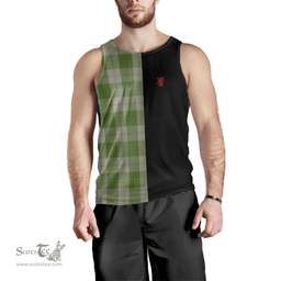 Scottish Cunningham Dress Green Dancers Clan Tartan Men Tank Top - Lion Rampant Style Scottish Plaid Tartan Plaid
