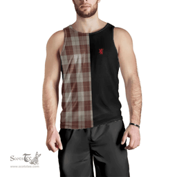 Scottish Cunningham Burgundy Dancers Clan Tartan Men Tank Top - Lion Rampant Style Scottish Plaid Tartan Plaid