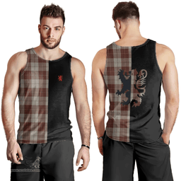 Scottish Cunningham Burgundy Dancers Clan Tartan Men Tank Top - Lion Rampant Style Scottish Plaid Tartan Plaid