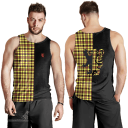 Scottish Jardine Clan Tartan Men Tank Top - Lion Rampant Style Scottish Plaid Tartan Plaid