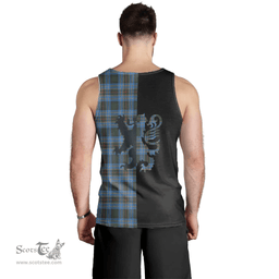 Scottish Cockburn Modern Clan Tartan Men Tank Top - Lion Rampant Style Scottish Plaid Tartan Plaid