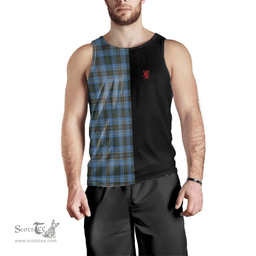 Scottish Cockburn Modern Clan Tartan Men Tank Top - Lion Rampant Style Scottish Plaid Tartan Plaid