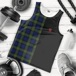 Scottish Gunn Modern Clan Tartan Men Tank Top - Lion Rampant Style Scottish Plaid Tartan Plaid