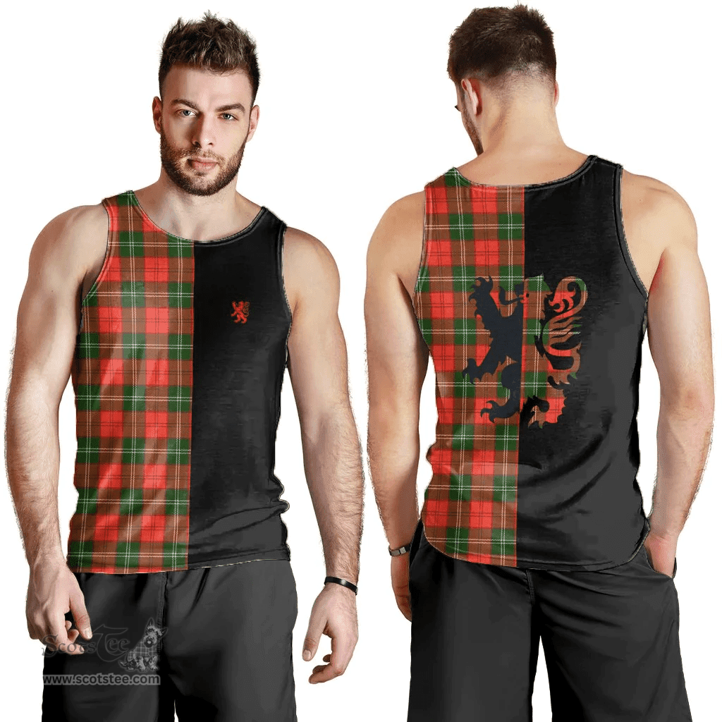 Scottish Lennox Modern Clan Tartan Men Tank Top - Lion Rampant Style Scottish Plaid Tartan Plaid