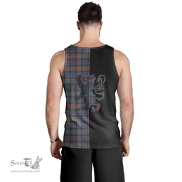 Scottish Fletcher of Dunans Clan Tartan Men Tank Top - Lion Rampant Style Scottish Plaid Tartan Plaid