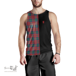 Scottish Lindsay Modern Clan Tartan Men Tank Top - Lion Rampant Style Scottish Plaid Tartan Plaid