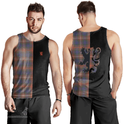 Scottish Fraser Hunting Modern Clan Tartan Men Tank Top - Lion Rampant Style Scottish Plaid Tartan Plaid