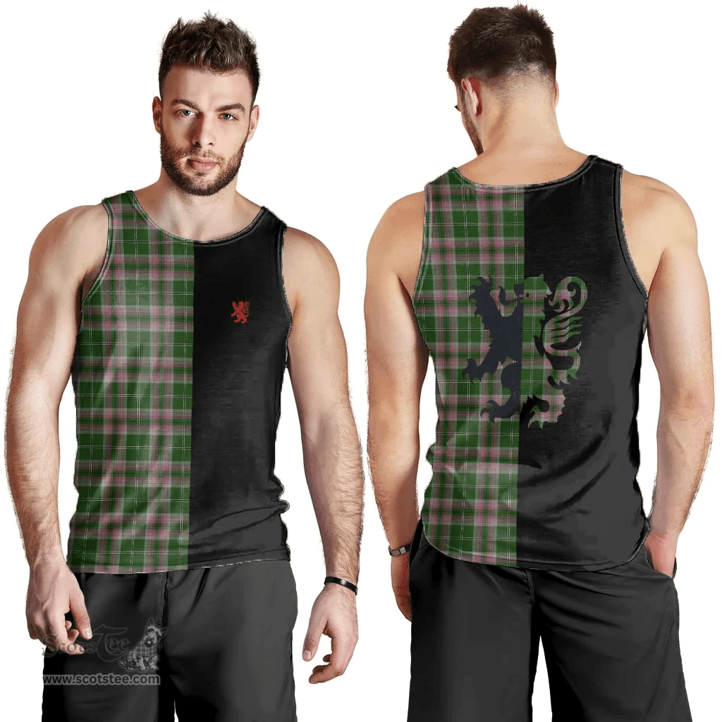 Scottish Gray Hunting Clan Tartan Men Tank Top - Lion Rampant Style Scottish Plaid Tartan Plaid