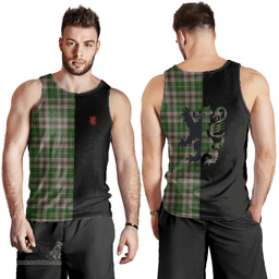 Scottish Gray Hunting Clan Tartan Men Tank Top - Lion Rampant Style Scottish Plaid Tartan Plaid