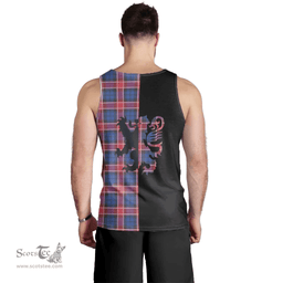 Scottish Graham of Menteith Red Clan Tartan Men Tank Top - Lion Rampant Style Scottish Plaid Tartan Plaid