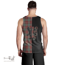Scottish Crawford Modern Clan Tartan Men Tank Top - Lion Rampant Style Scottish Plaid Tartan Plaid