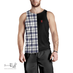 Scottish Hannay Modern Clan Tartan Men Tank Top - Lion Rampant Style Scottish Plaid Tartan Plaid