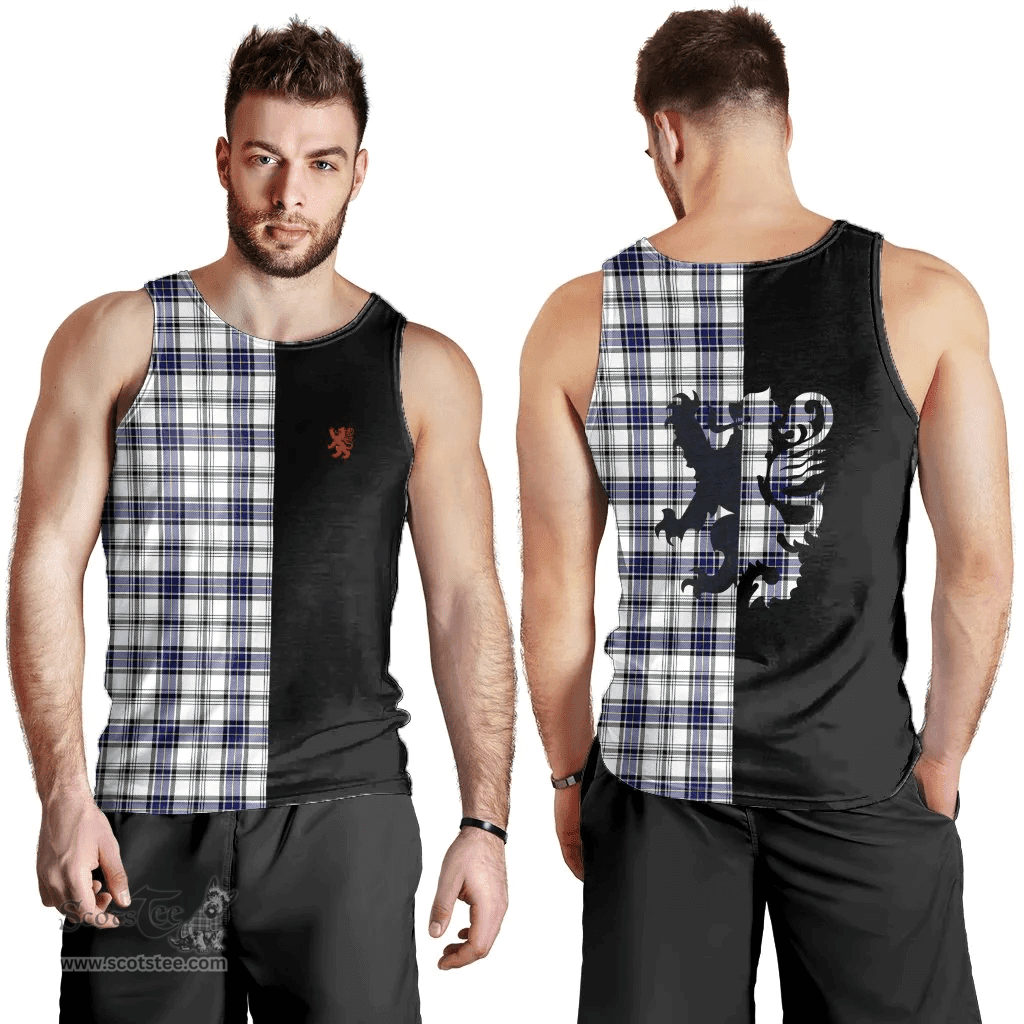 Scottish Hannay Modern Clan Tartan Men Tank Top - Lion Rampant Style Scottish Plaid Tartan Plaid