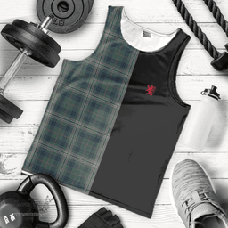 Scottish Kennedy Modern Clan Tartan Men Tank Top - Lion Rampant Style Scottish Plaid Tartan Plaid