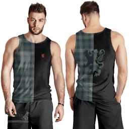 Scottish Kennedy Modern Clan Tartan Men Tank Top - Lion Rampant Style Scottish Plaid Tartan Plaid