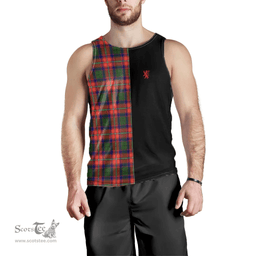 Scottish Hopkirk Clan Tartan Men Tank Top - Lion Rampant Style Scottish Plaid Tartan Plaid