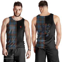 Scottish Fraser Hunting Ancient Clan Tartan Men Tank Top - Lion Rampant Style Scottish Plaid Tartan Plaid