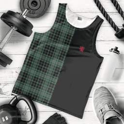 Scottish MacAulay Hunting Ancient Clan Tartan Men Tank Top - Lion Rampant Style Scottish Plaid Tartan Plaid