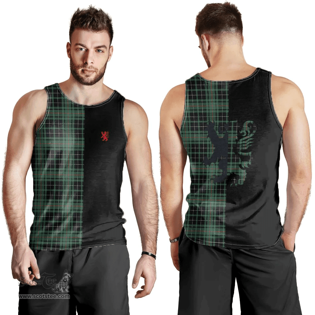 Scottish MacAulay Hunting Ancient Clan Tartan Men Tank Top - Lion Rampant Style Scottish Plaid Tartan Plaid