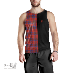 Scottish Leslie Modern Clan Tartan Men Tank Top - Lion Rampant Style Scottish Plaid Tartan Plaid