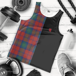 Scottish Fotheringham Modern Clan Tartan Men Tank Top - Lion Rampant Style Scottish Plaid Tartan Plaid