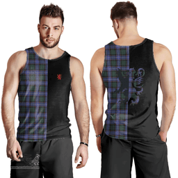 Scottish Guthrie Modern Clan Tartan Men Tank Top - Lion Rampant Style Scottish Plaid Tartan Plaid