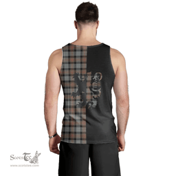 Scottish Gunn Weathered Clan Tartan Men Tank Top - Lion Rampant Style Scottish Plaid Tartan Plaid