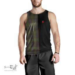 Scottish Cunningham Hunting Modern Clan Tartan Men Tank Top - Lion Rampant Style Scottish Plaid Tartan Plaid