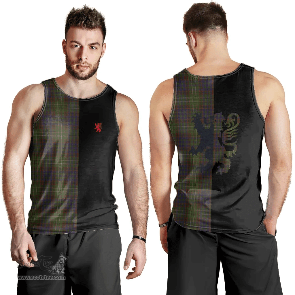 Scottish Cunningham Hunting Modern Clan Tartan Men Tank Top - Lion Rampant Style Scottish Plaid Tartan Plaid