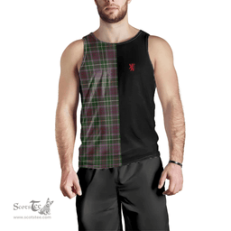 Scottish Crosbie Clan Tartan Men Tank Top - Lion Rampant Style Scottish Plaid Tartan Plaid