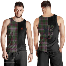 Scottish Crosbie Clan Tartan Men Tank Top - Lion Rampant Style Scottish Plaid Tartan Plaid