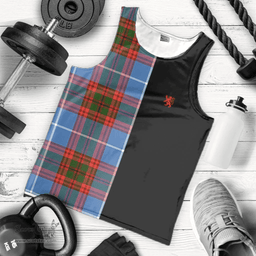 Scottish Crichton Clan Tartan Men Tank Top - Lion Rampant Style Scottish Plaid Tartan Plaid