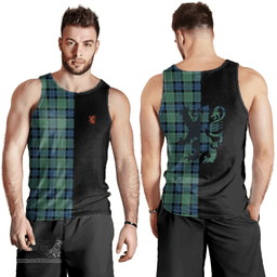 Scottish Graham of Menteith Ancient Clan Tartan Men Tank Top - Lion Rampant Style Scottish Plaid Tartan Plaid